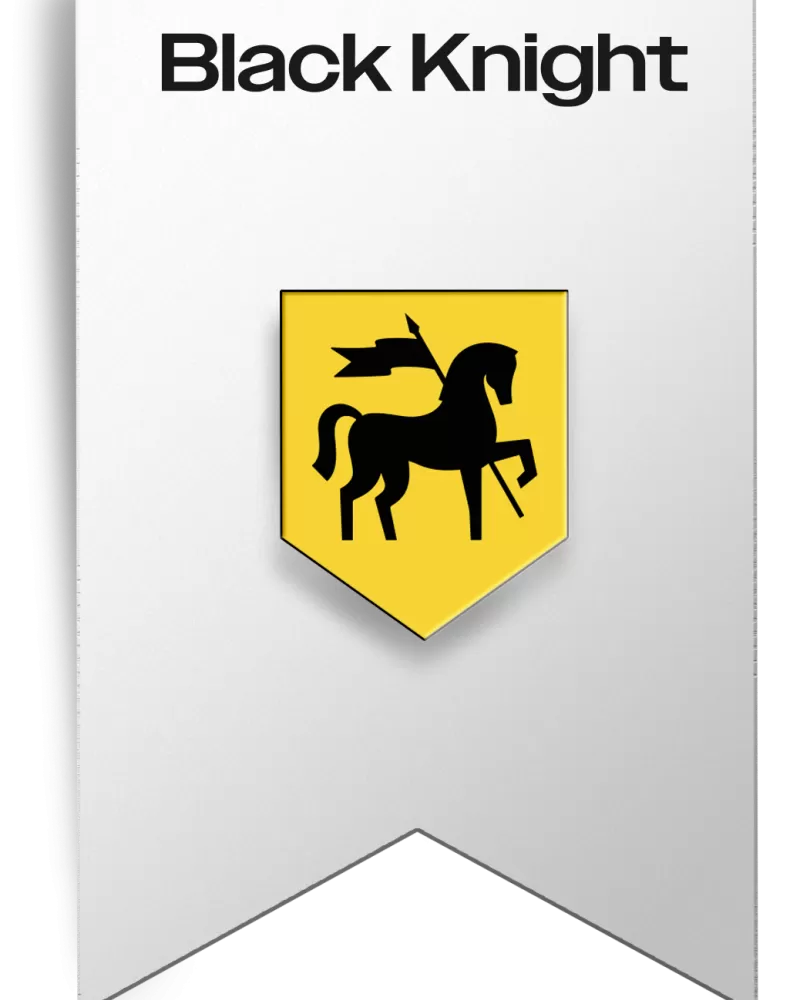 Brooch Black Knight shield
